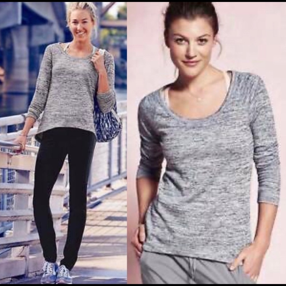 Athleta No Sweatin’ It Shark Bite Hi-Lo Top